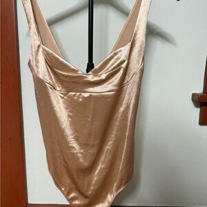 Free People Tan Mesh Fabric